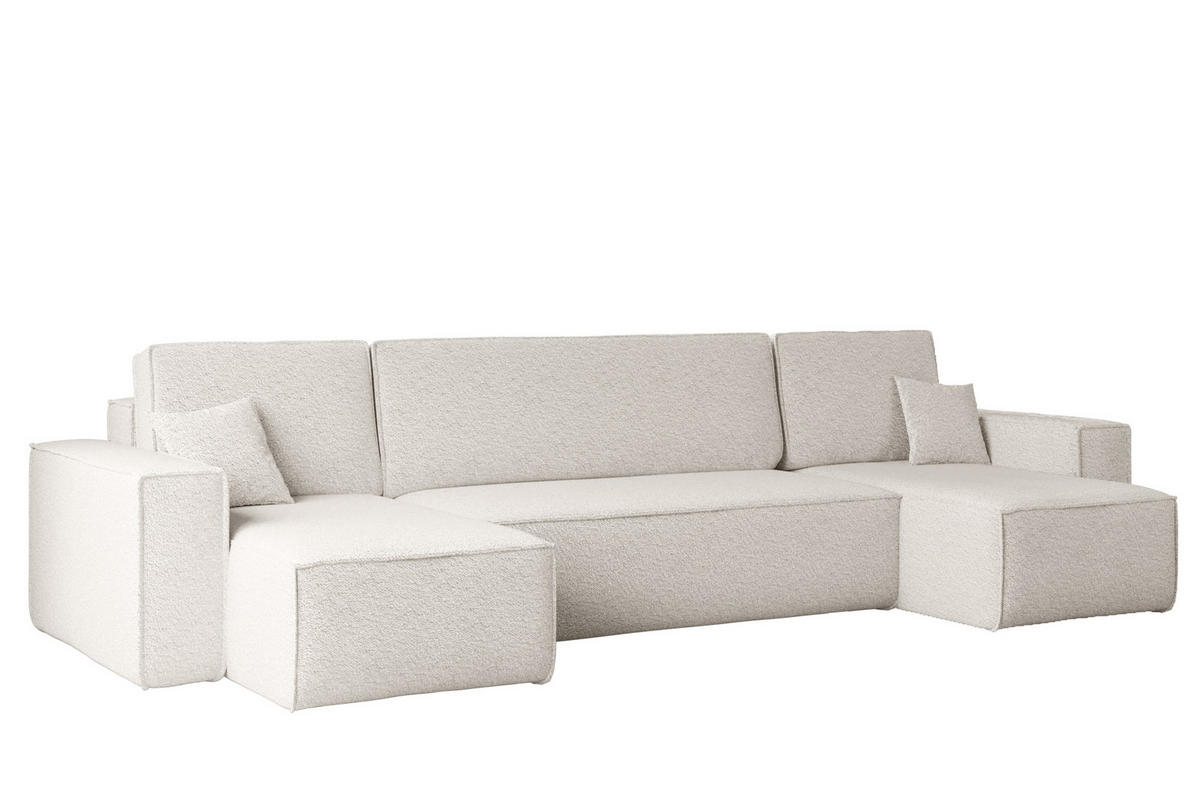 ECKSOFA Mit Schlaffunktion Und Bettkasten U-form BEST stoff Abriamo Ecru - Ecru, Holz (98/312cm) - Kaiser Möbel
