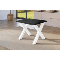 ESSTISCH JULIUS X - Dunkelgrau/Weiß, Holz (80/80/77cm) - SAM
