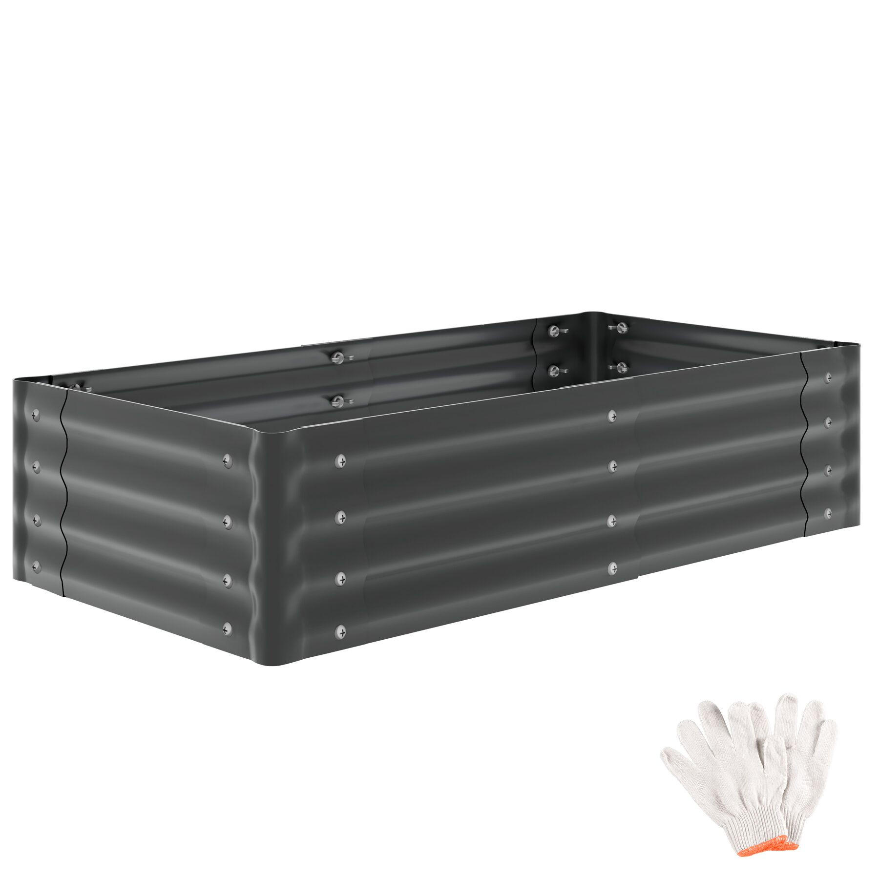 HOCHBEET Salvia, verzinkter Stahl, offener Boden, 120 x 60 x 30 cm, grau - Grau, Metall (60/30/120cm) - tectake