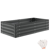 HOCHBEET Salvia, verzinkter Stahl, offener Boden, 120 x 60 x 30 cm, grau - Grau, Metall (60/30/120cm) - tectake