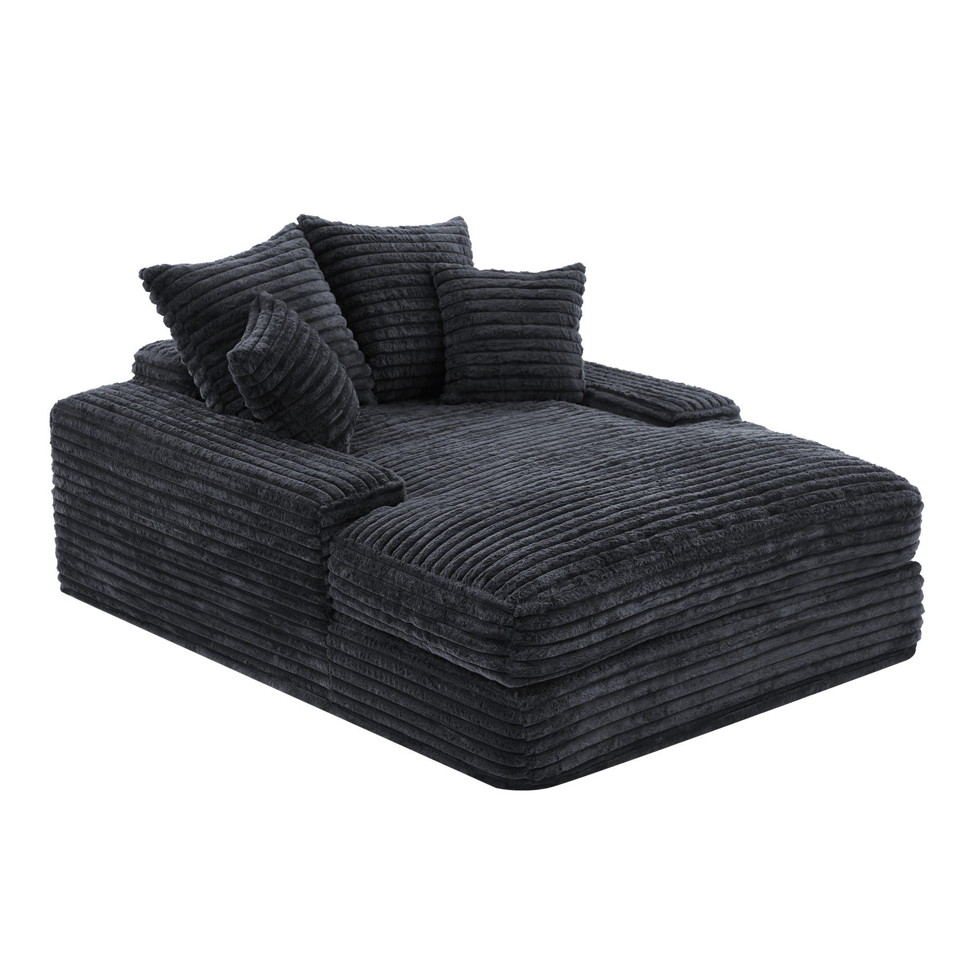 GÄSTESOFA 137/175/63 cm in Grau – Cordbezug, mit 4 Kissen und ohne Montage - Grau, Textil (137/63/175cm) - BEAOK