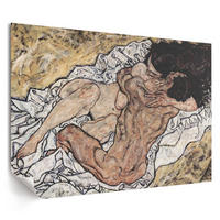POSTER - 29x21 cm (A4) - Egon Schiele - Umarmen - Creme, Textil (29.7/21/0.1cm) - TULUP