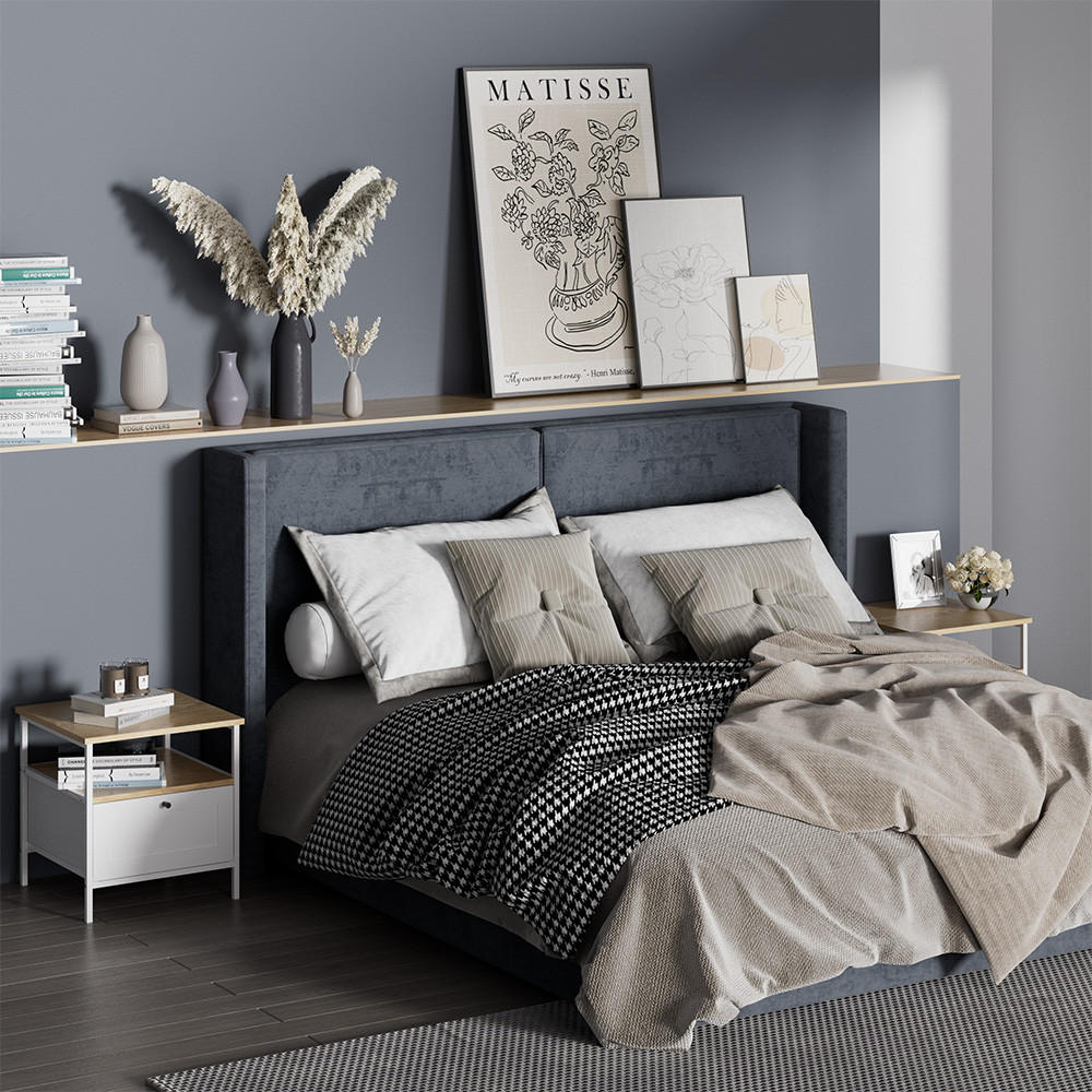 NACHTTISCH Lunis Weiß 45 x 47 cm 2er Set - Weiß, Holzwerkstoff (45/47/45cm) - Vicco