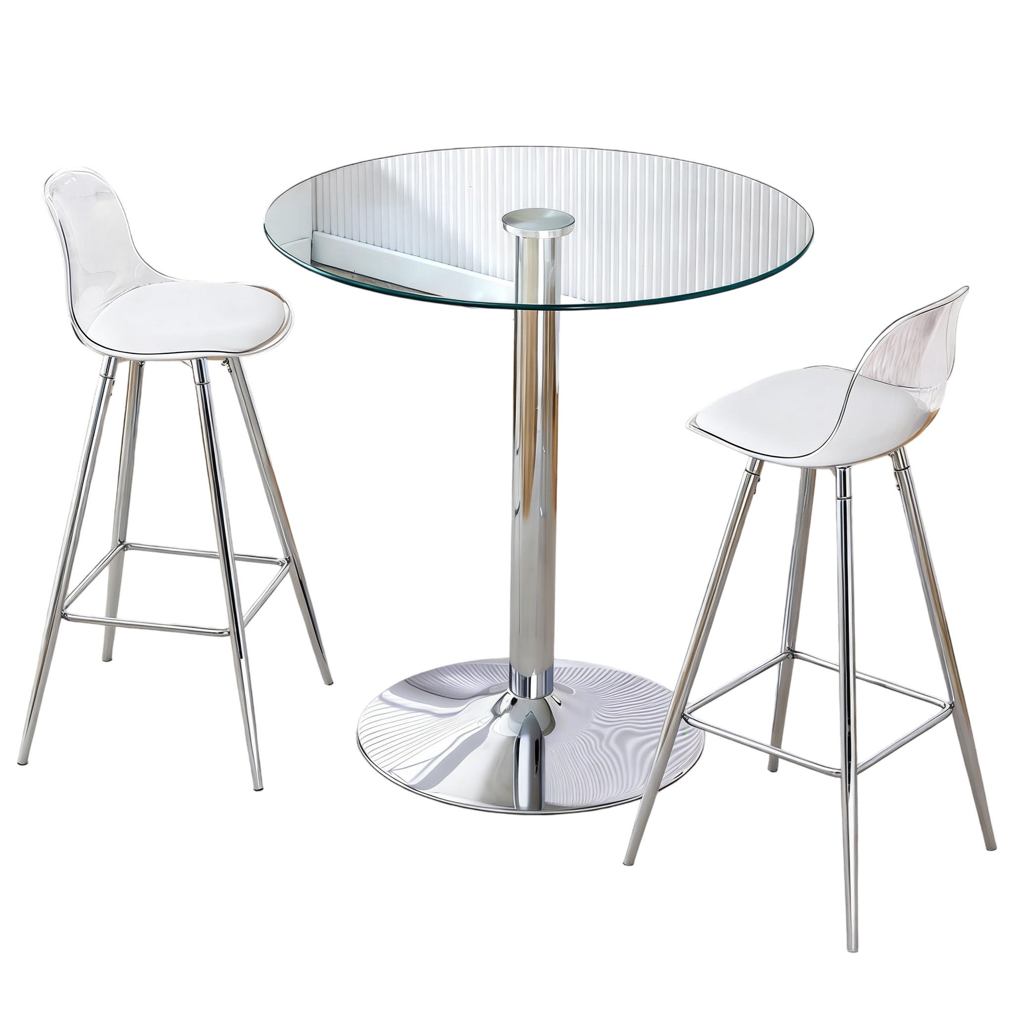 ComfortXL Bartisch-Set Silber 89x92x89 cm