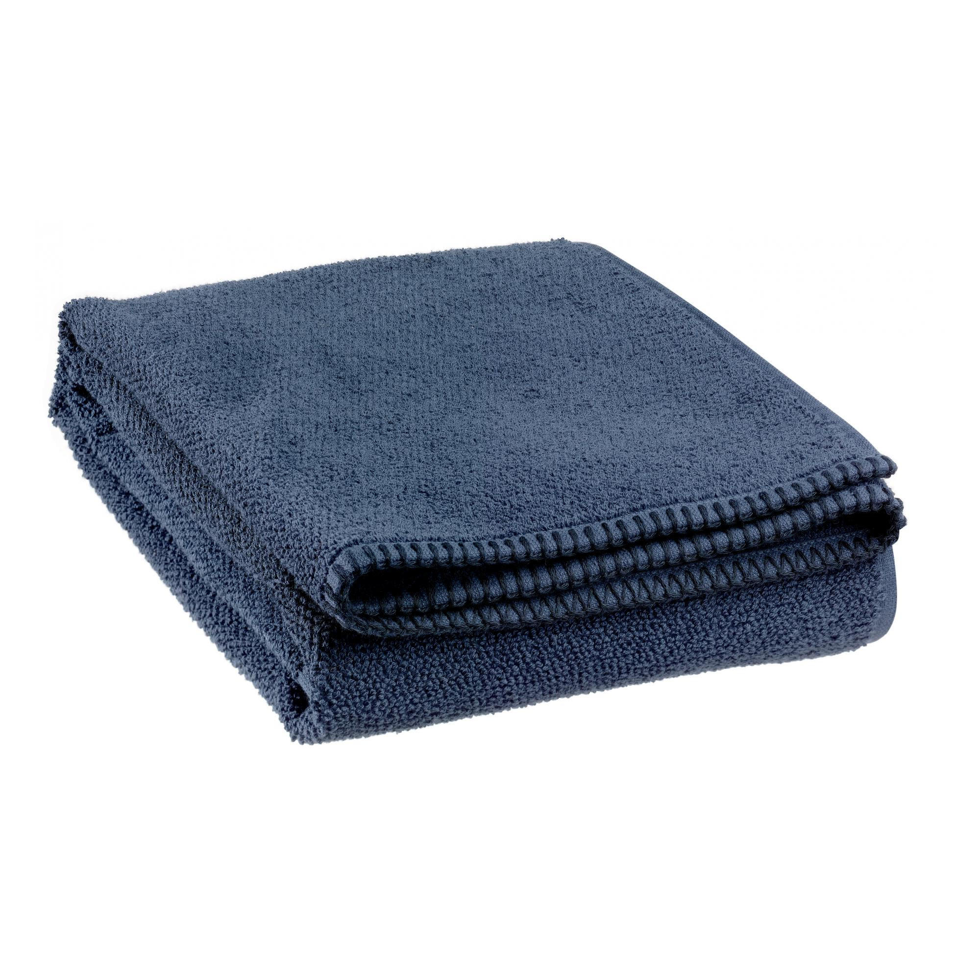 DUSCHTUCH Bora tintenblau 70 x 130 cm - Dunkelblau, Textil (70/130cm) - Vivaraise