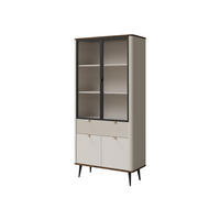VITRINE Marly 1SD2W RE02 - Kaschmir/Goldfarben, Holzwerkstoff/Metall (90/191/40cm) - MIRJAN24