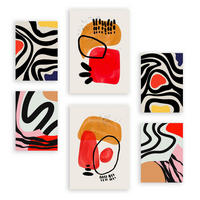 POSTER Set Mit 6 Jazzy Arts 1 In Farbenfrohe Zusammenfassungen A3 & A4 Rahmenlos - Klar, Papier (29/3cm) - Nacnic