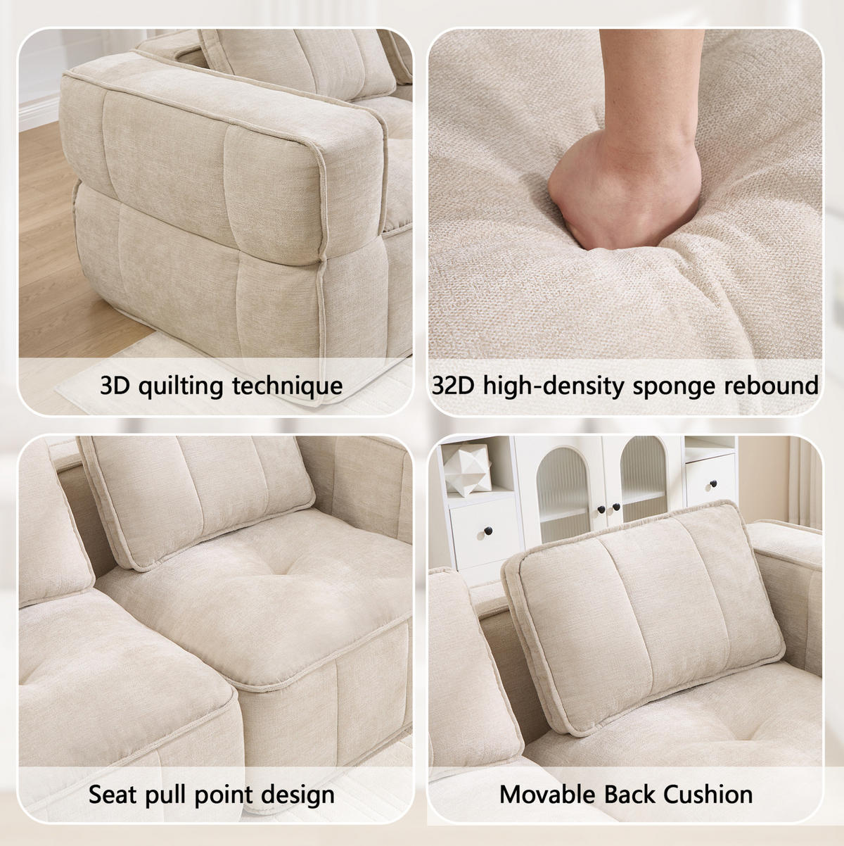 ECKSOFA 271/162/67 cm in Beige aus Polyester, modular und rahmenlos - Beige, Kunststoff (162/271cm) - Flora Grace