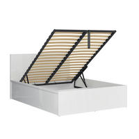 BOXSPRING POSTELJA 140/200 Edwin Bela - bela, leseni material (140/200cm) - Petits-meubles
