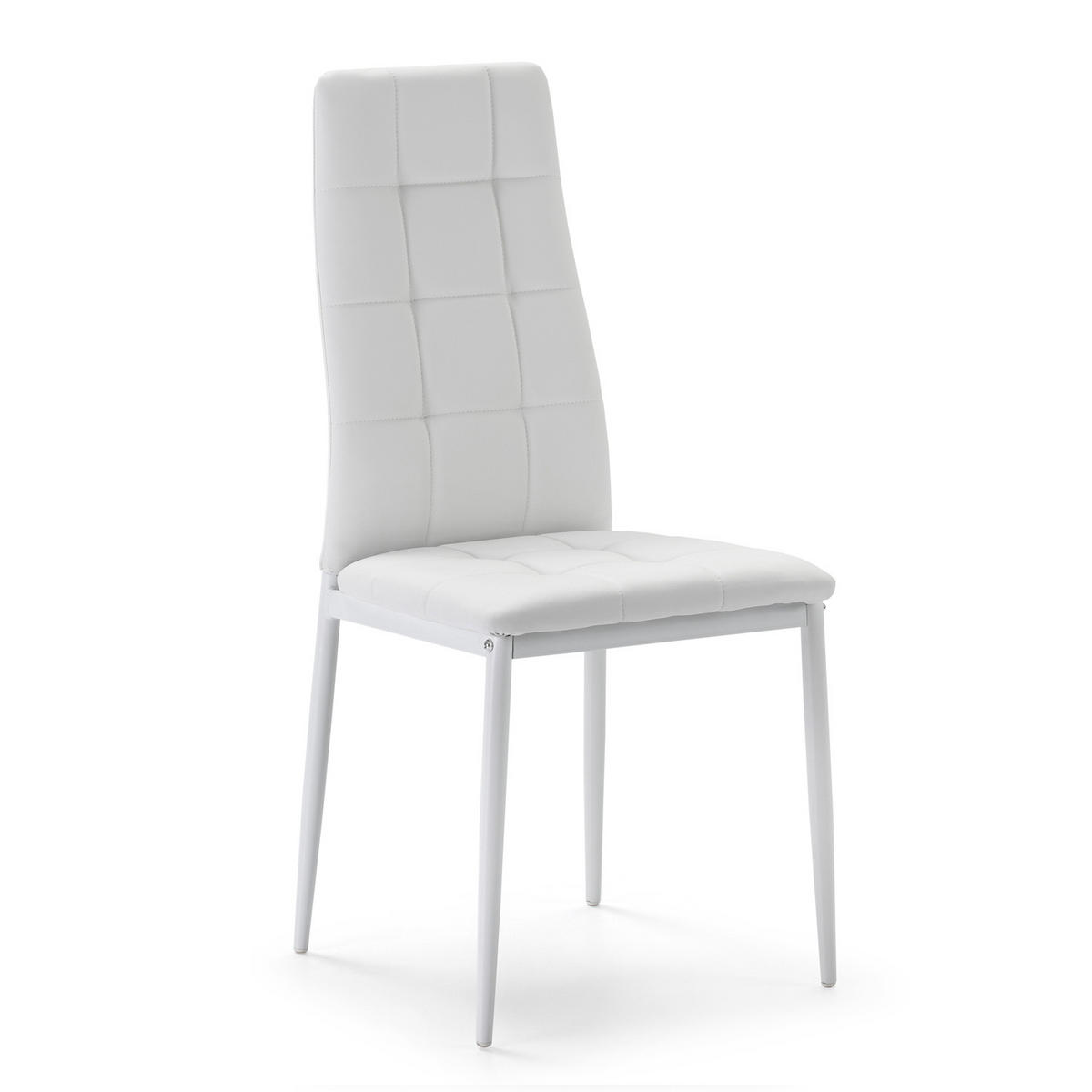STUHL 4er-Set Chelsea Weiß - Weiß, Leder/Metall (51/97/42cm) - VS Venta-stock