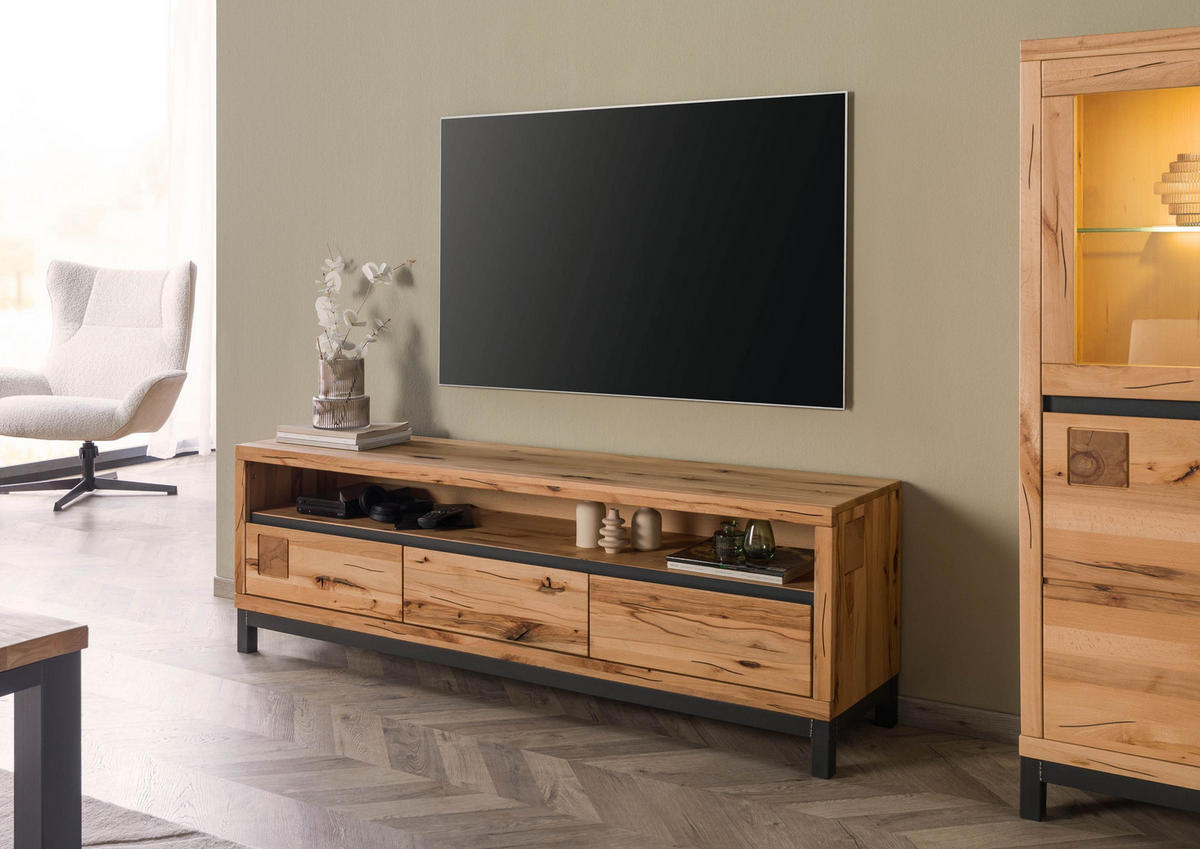 TV-BOARD Kernbuche 170x40x56 natur geölt VILLANDERS #114 - Hellbraun, Holz (170/56/40cm) - Massivmoebel24