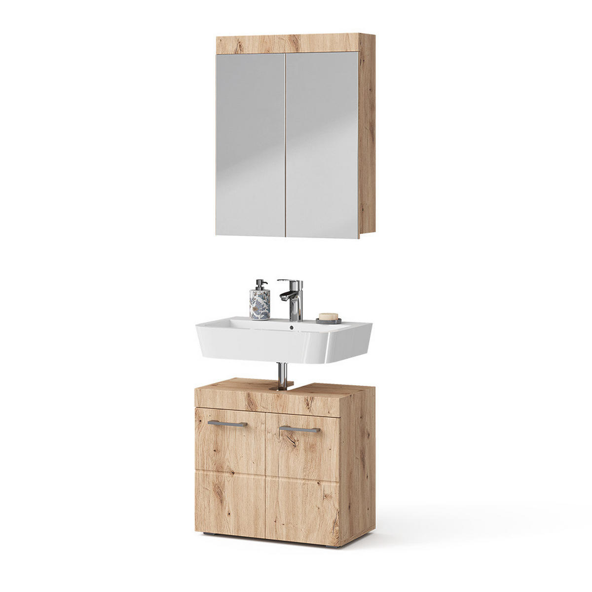 SADA NÁBYTKU DO KOUPELNY Luna Dub Wotan - dub Wotan, kompozitní dřevo (60/56/34cm) - Vicco