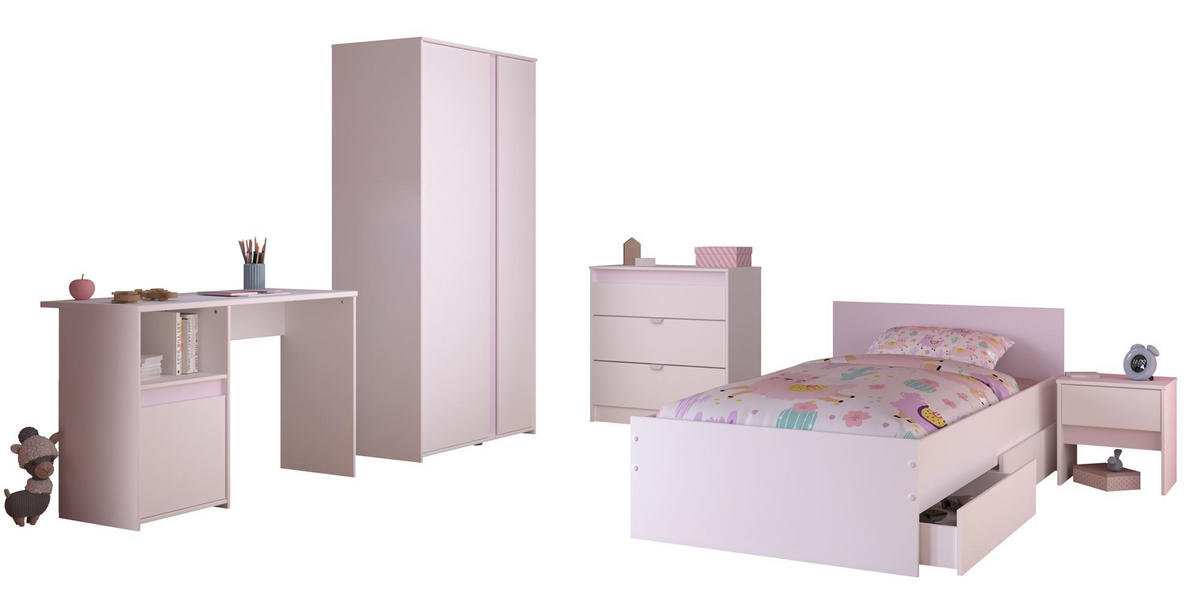 KINDERZIMMER-SET 6-tlg. Parisot Pirouette 21 Holzdekor Weiß - Weiß, Kunststoff (100/1/200cm) - 58aufmkessel