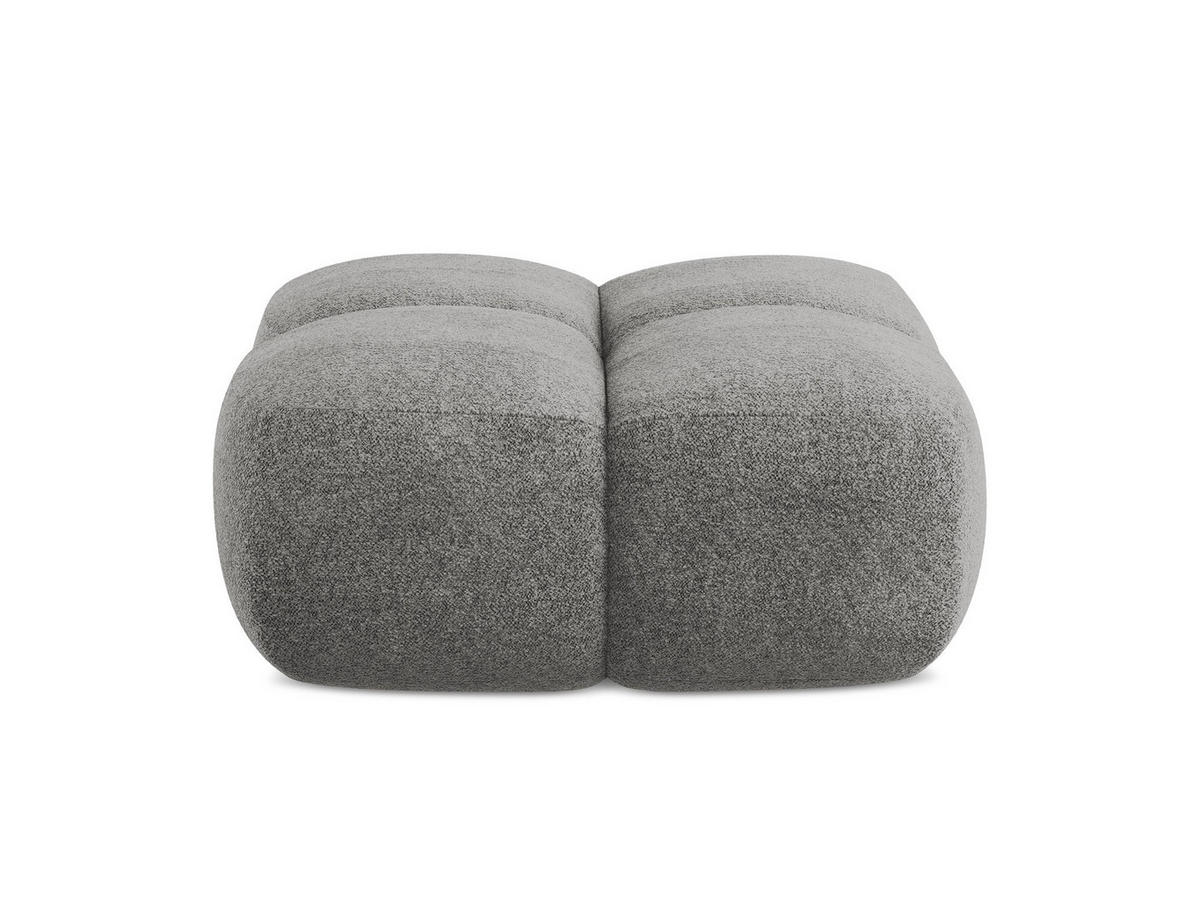 POUF Chenille Stoff Grau - Dunkelgrau/Schwarz, Holzwerkstoff/Kunststoff (90/39/90cm) - Makamii