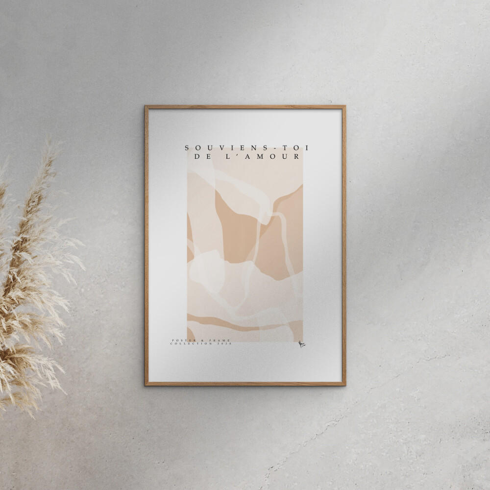 POSTER mit Rahmen Poster & Frame - Collection - Souviens Toi De L'amour - Eichefarben/Naturfarben, Holz/Papier (70/100cm) - Poster&Frame