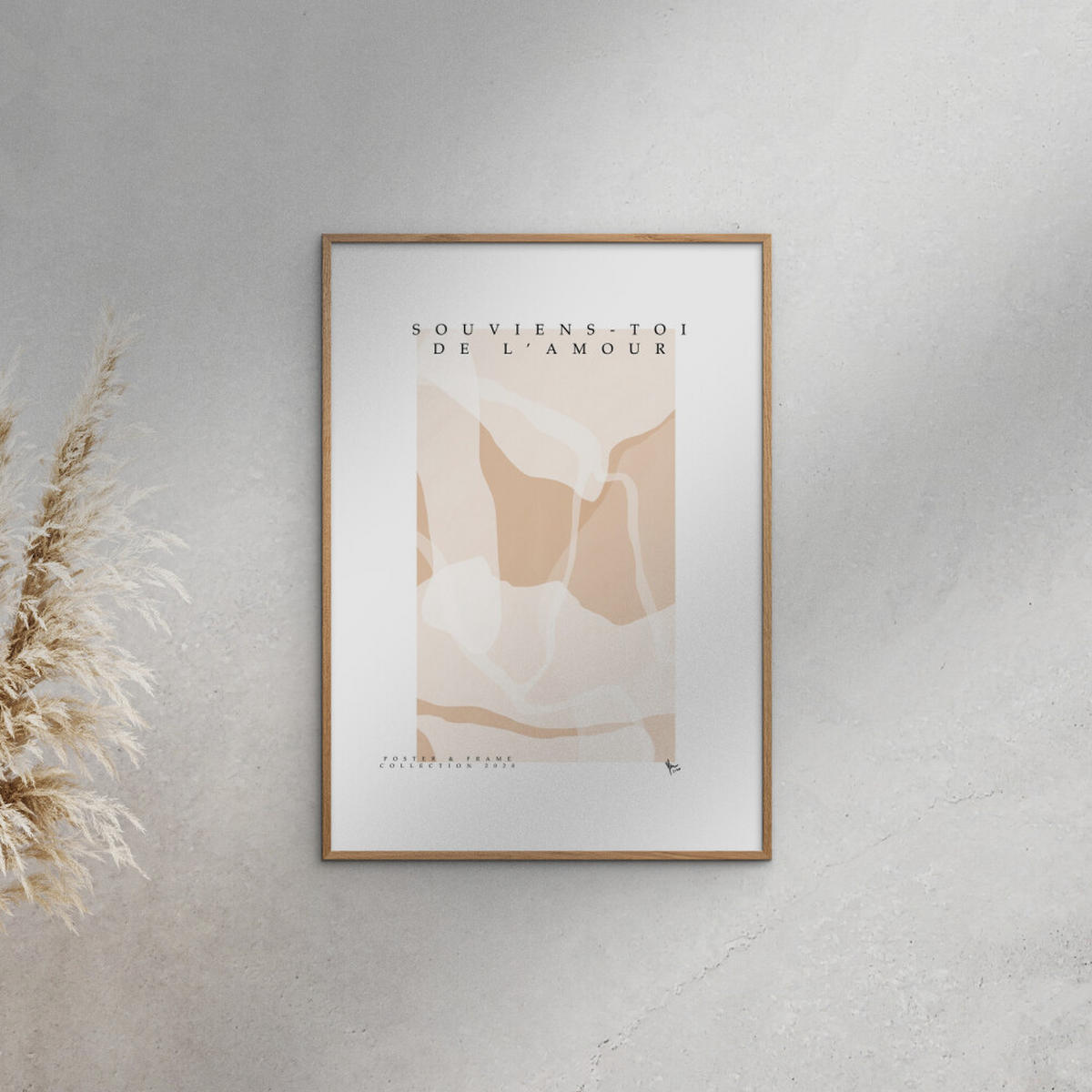 POSTER mit Rahmen Poster & Frame - Collection - Souviens Toi De L'amour - Eichefarben/Naturfarben, Holz/Papier (70/100cm) - Poster&Frame