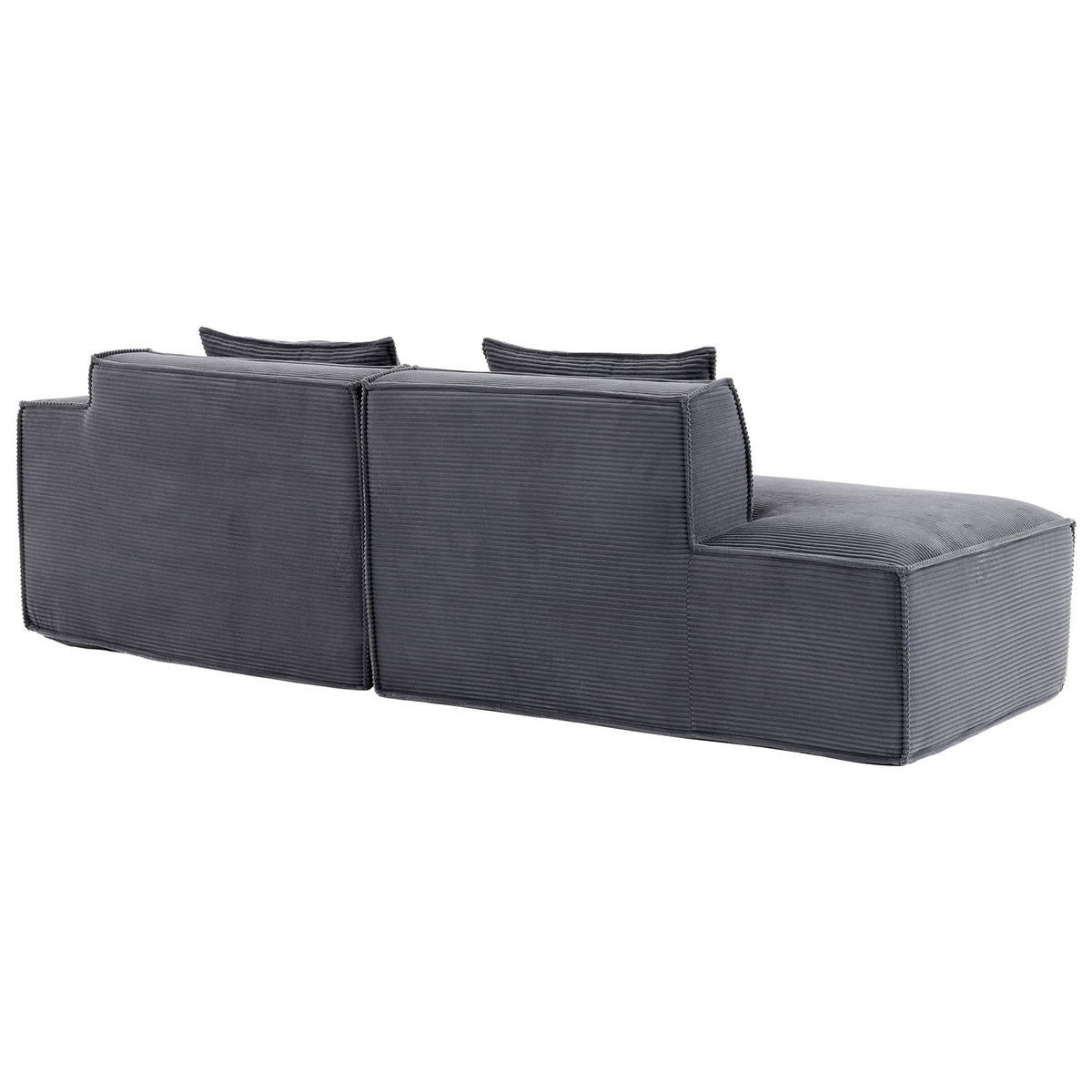 ECKSOFA DE-35208 mit 2 Kissen Grau - Grau, Textil (129/235cm) - ComfortXL