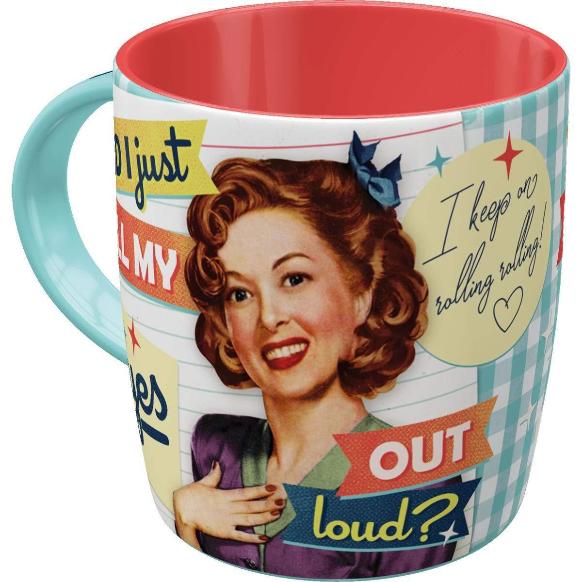 KAFFEETASSE 330 ml Say it 50's Did I Just Roll my Eyes - Multicolor, Keramik (0.33L) - Nostalgic-Art