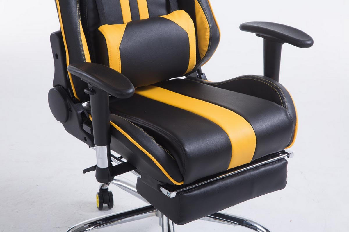 GAMINGSTUHL Limitless mit Fußablage, Schwarz/Gelb - Gelb, Textil/Metall (70/135/58cm) - TPFLiving