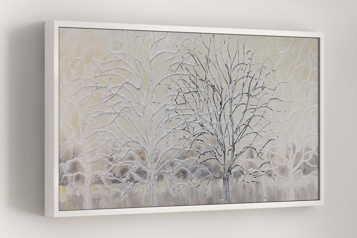 ACRYLBILD HANDGEMALT 120/60 cm - Beige/Weiß, Holz/Textil (120/60cm) - KUNSTLOFT