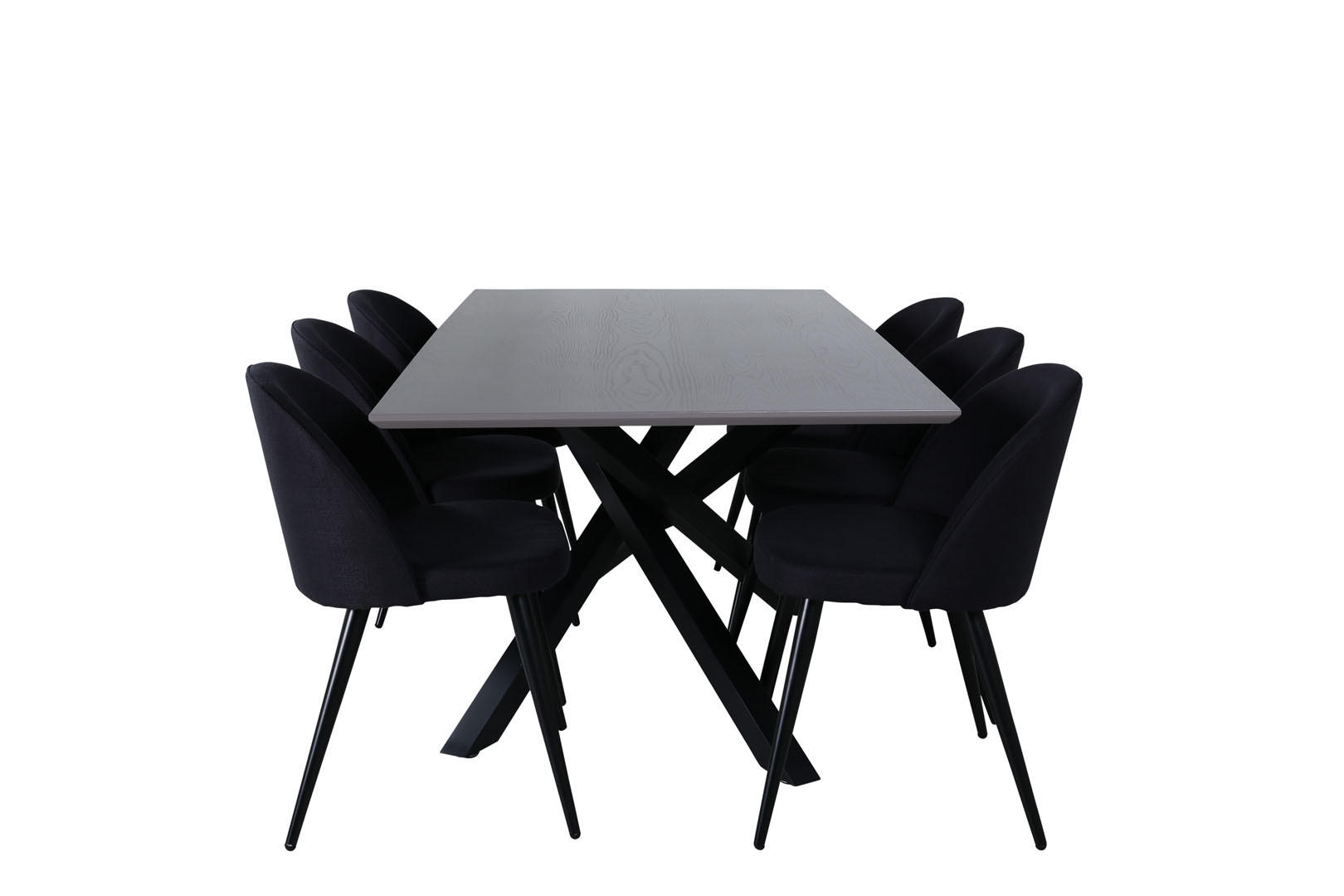 ebuy24 Tischgruppe Schwarz 90x76x190 cm