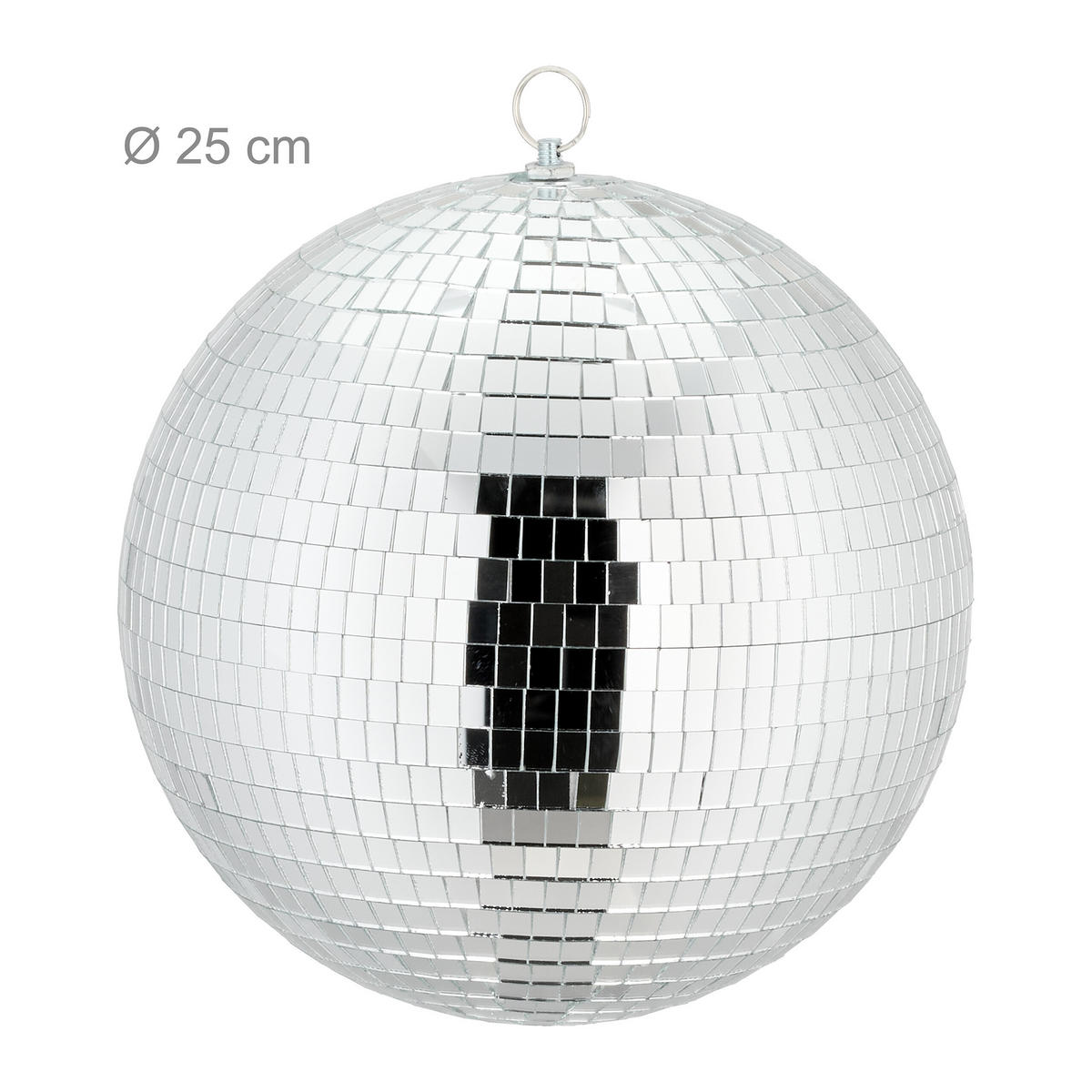 DISCOKUGEL - Silberfarben, Glas/Textil (25/29/25cm) - Relaxdays