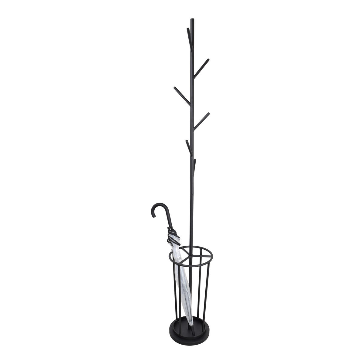 KLEIDERABLAGE Ben Schwarz - Schwarz, Metall (27/177/27cm) - LOFT42