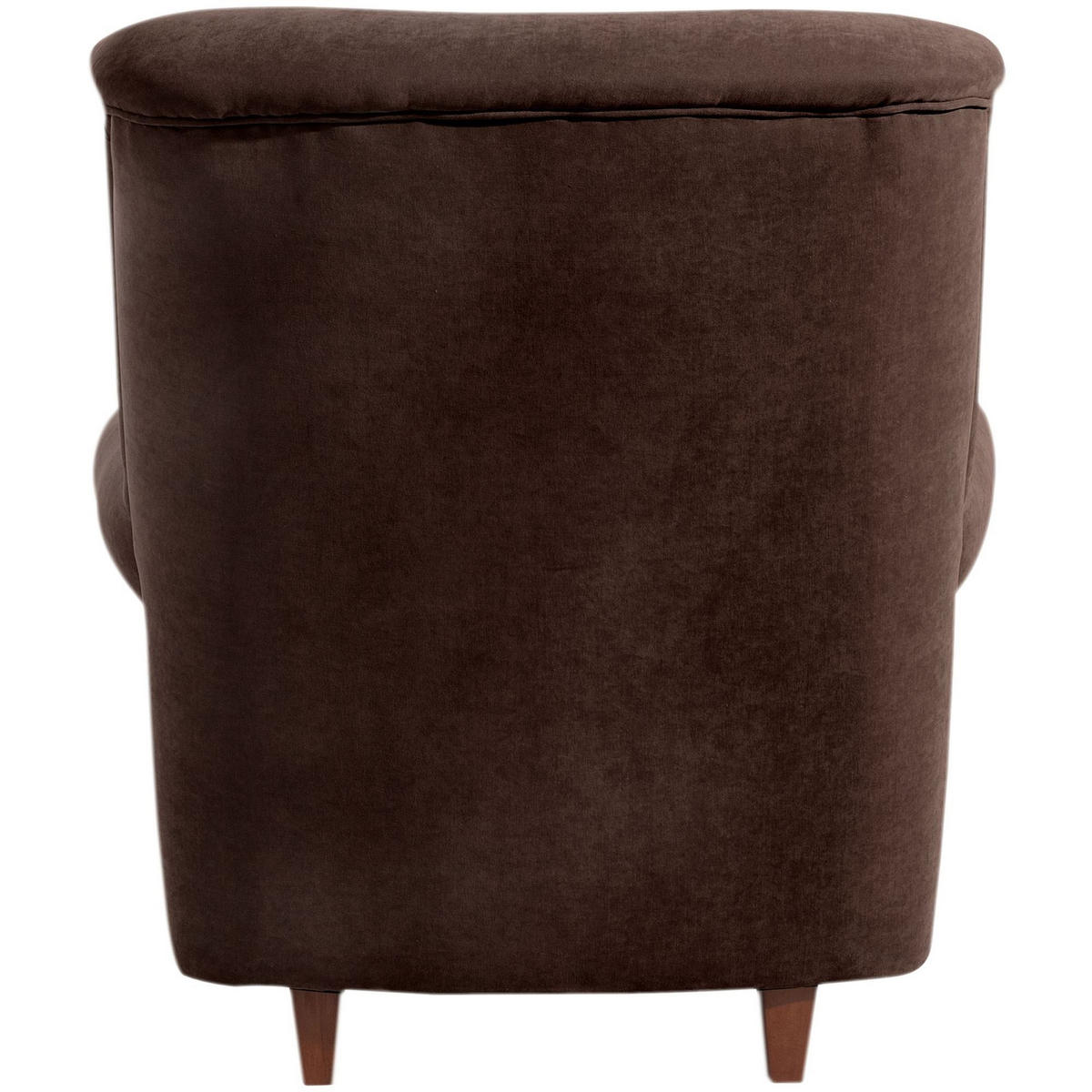 HOCHLEHNSESSEL Katrin Bezug Veloursstoff Buche nussbaum dunkel / braun - Braun, Kunststoff (91/98/90cm) - 58aufmkessel