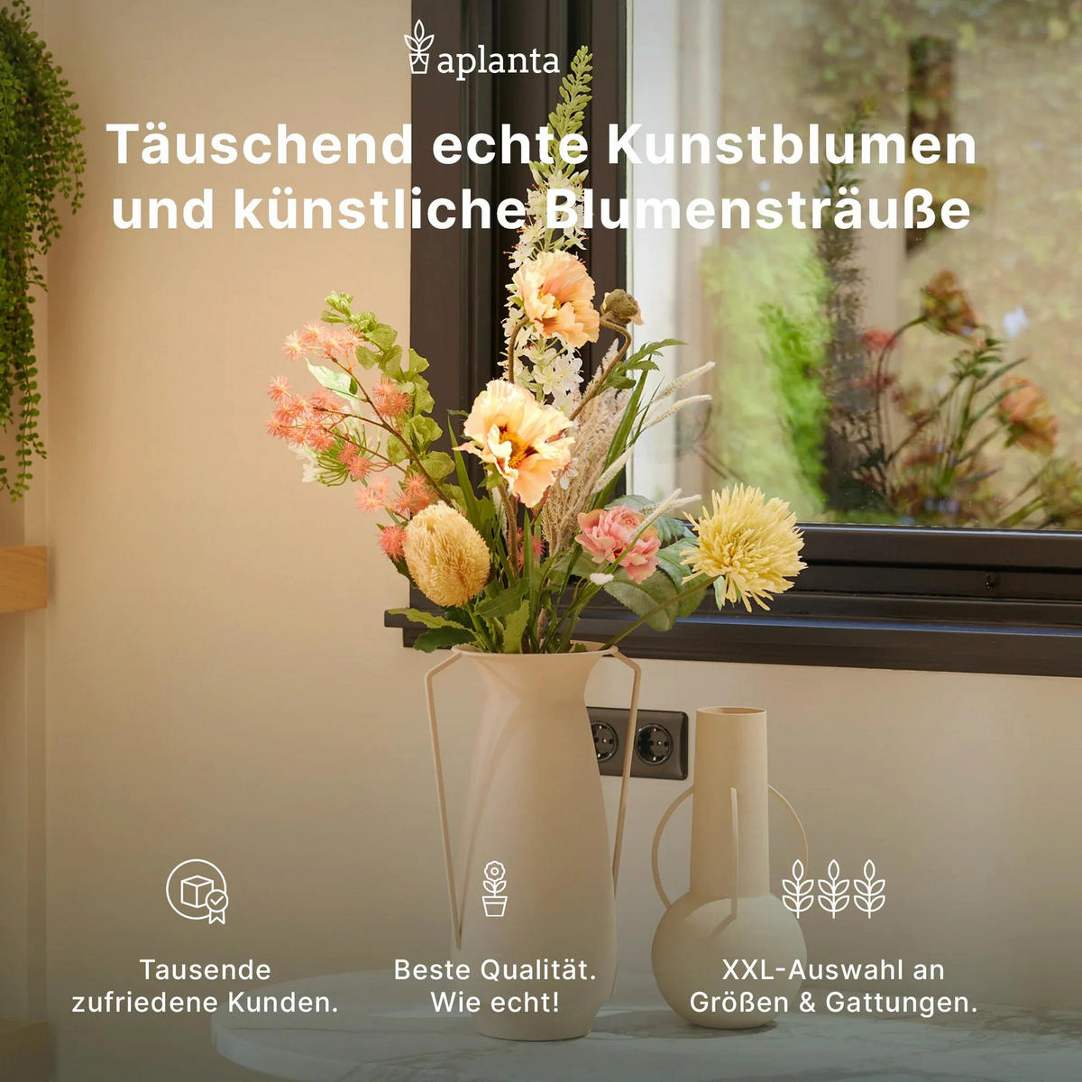 ROSEN Künstliche Rose - Xenia 66 cm - Dunkelgelb, Kunststoff (66cm) - aplanta