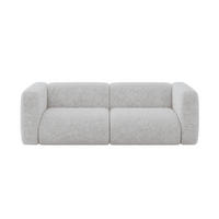 MODULARES Sofa 2-SITZER MIRA-S1 228x89x70 Grau cm Velours - Schwarz/Grau, Holzwerkstoff/Kunststoff (228/70/89cm) - ALTDECOR