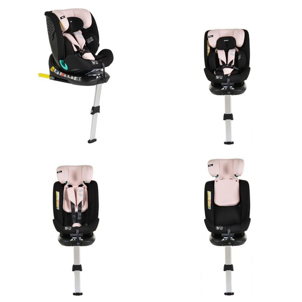 KINDERSITZ i-Protect i-Size rosa (40-150cm) Gruppe 0+/1/2/3 Stützfuß Isofix - Rosa, Kunststoff (45/60/53cm) - Cangaroo