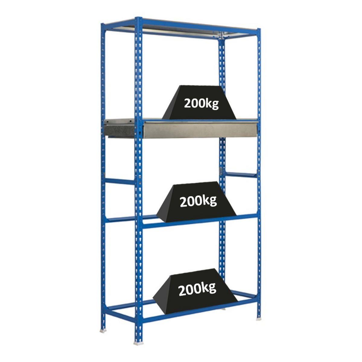 REIFENREGAL mit Schubfach und Ablagefläche Metal Shark NO.3 HxBxT 200 x 120 x 40 cm 12 Reifen Blau - Blau, Metall (120/200/40cm) - PROREGAL