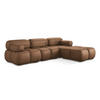 ECKSOFA Beidseitig Kunstleder Braun - Lila/Schwarz, Leder/Kunststoff (285/191cm) - Makamii