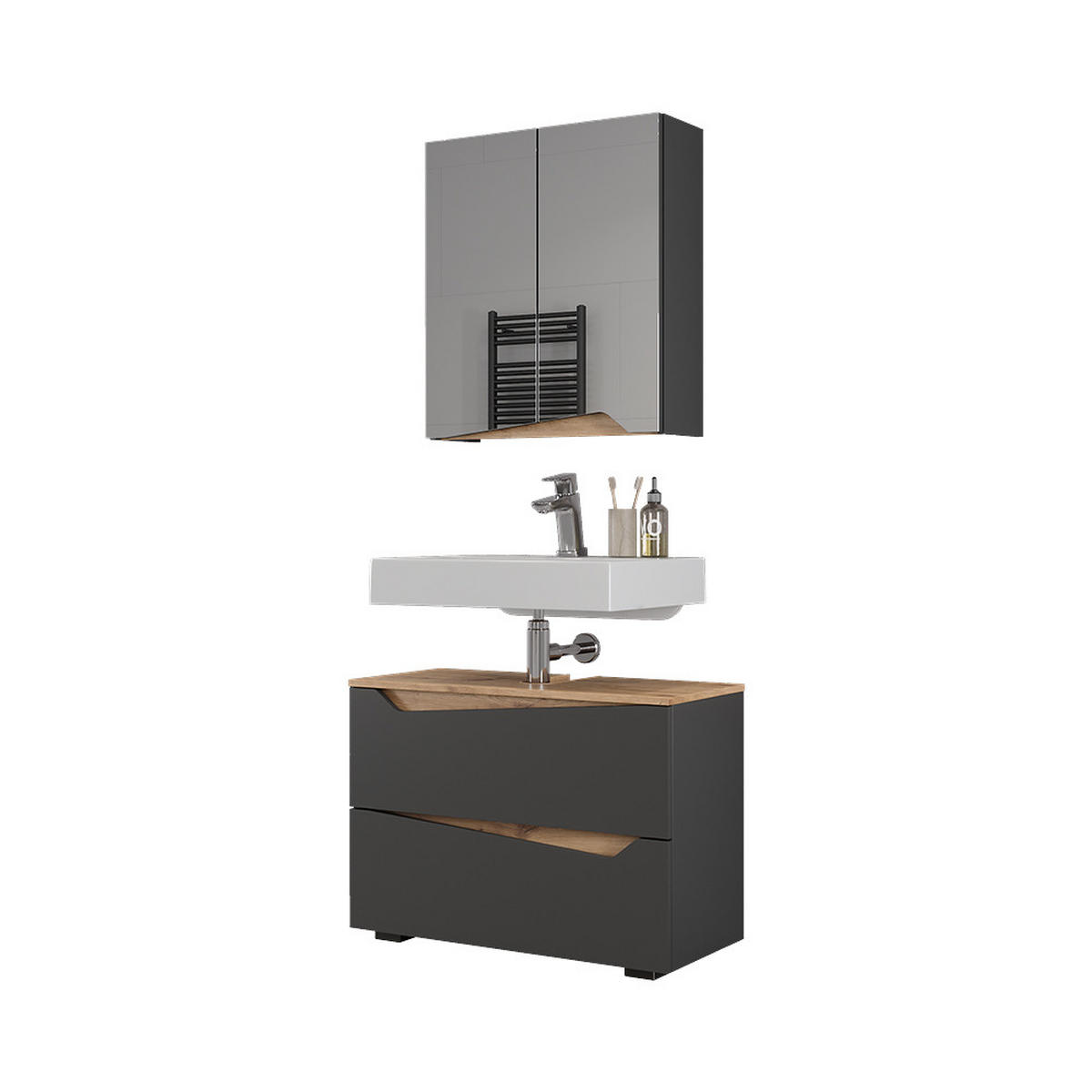 KOUPELNOVÝ NÁBYTEK Marelle Antracit/Artisan - antracitová/dub artisan, kompozitní dřevo (80/57.5/35cm) - Vicco