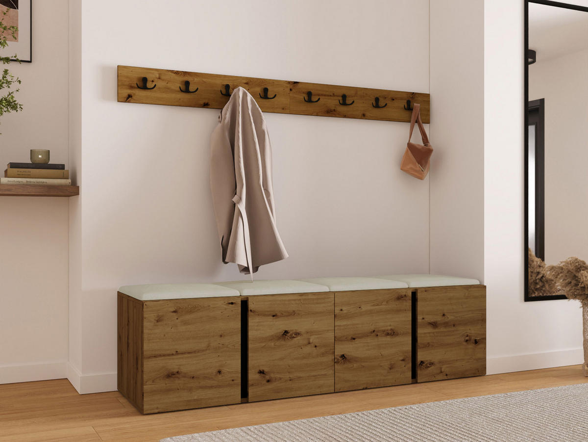 MOBILIER PENTRU HOL Orion VII - bej/stejar Artisan, material plastic/compozit lemnos (168/42/46cm) - MIRJAN24