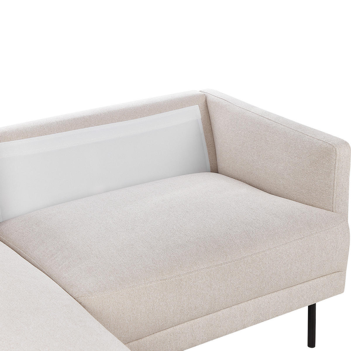 2-SITZER-ECKSOFA Polyester Beige linksseitig Breda - Beige, Textil (192/155cm) - Beliani