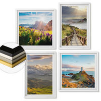 WANDBILDER 4er-Set - 50x50 cm & 40x60 cm Weißer Rahmen - Bergblumen Himmelsweg - Weiß, Kunststoff (50/50cm) - ArtPrintCave