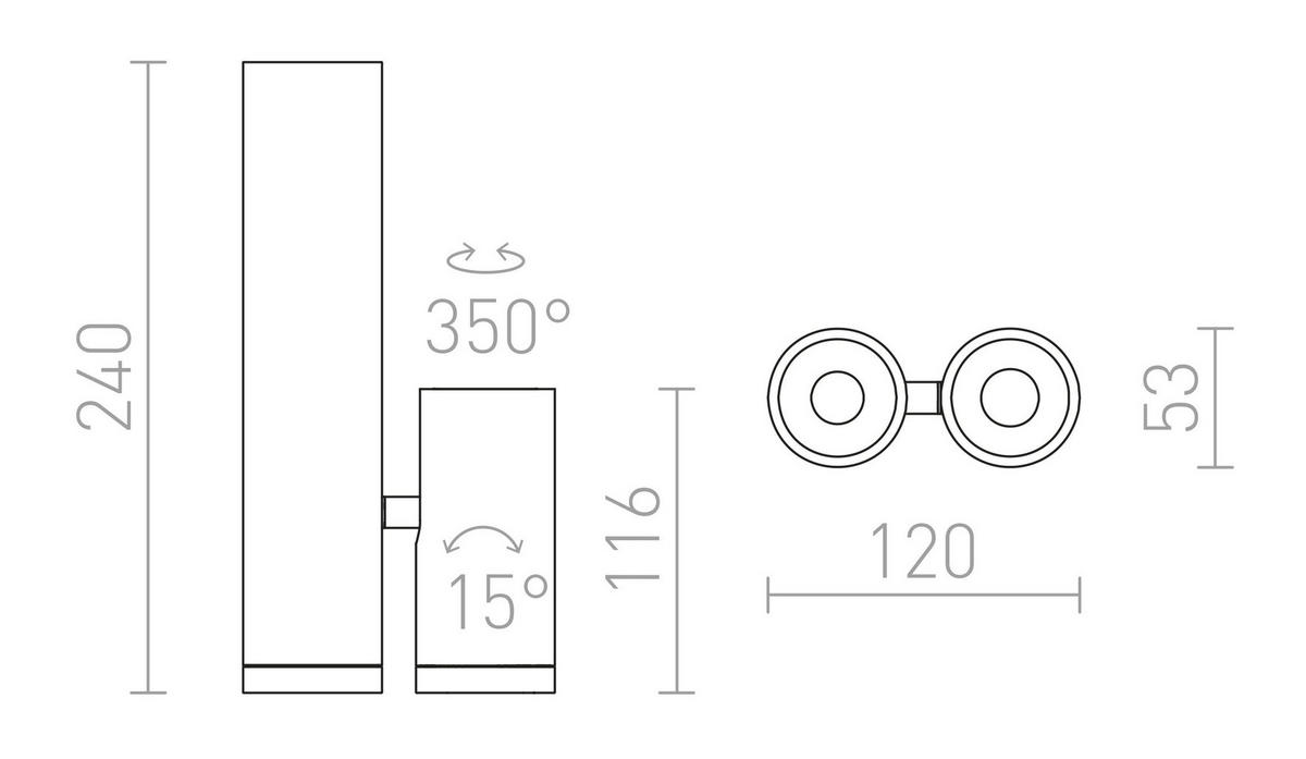 DECKENLEUCHTE BOGARD TWIN Mattnickel 10 W - Nickelfarben, Metall (115/5/115cm) - Rendl
