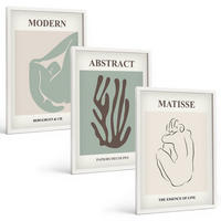 BILDER SET 3er Set - 40x60 cm Weißer Rahmen - Matisses stilvolle abstrakte Gemälde - Weiß, Kunststoff (40/60cm) - TULUP