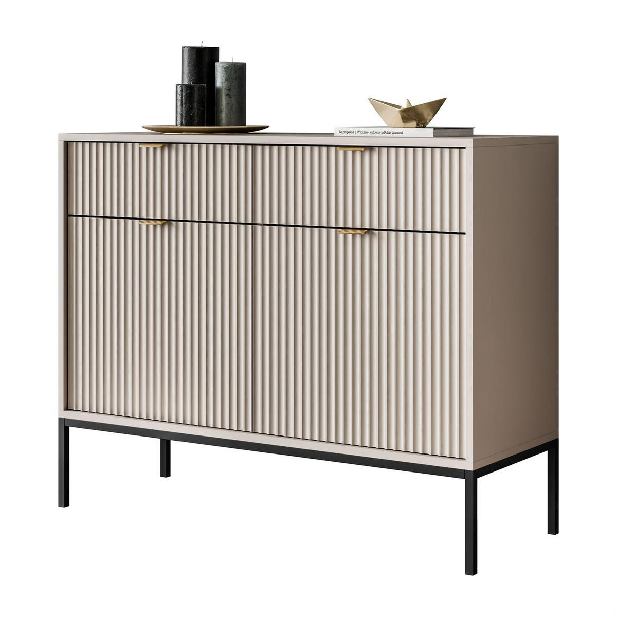 KOMMODE CORTADO KSZ104 MIT SCHUBLADEN KASCHMIR - Beige, Holzwerkstoff (104/83/39cm) - Lookway