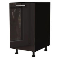 KÜCHENUNTERSCHRANK Essen D1D/45 Schwarz Hochglanz / Schwarz Matt 45 / 50 / 82cm - Schwarz Hochglanz/Schwarz, Holz/Holzwerkstoff (45/82/50cm) - Feldmann-Wohnen