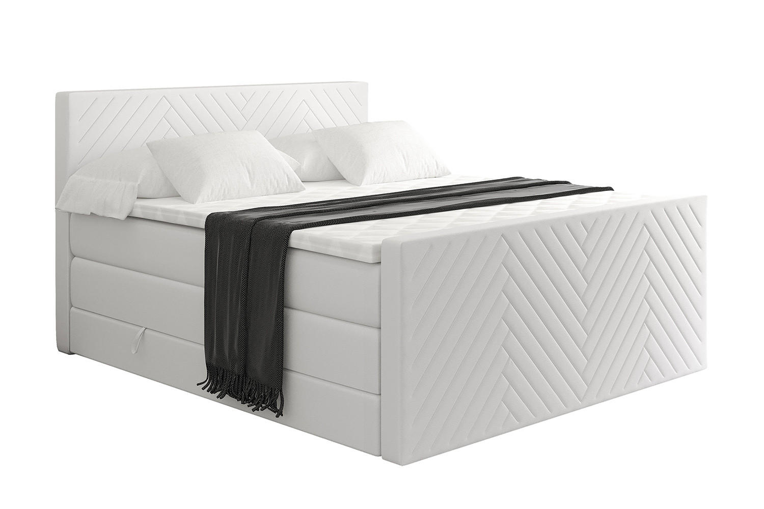Altdecor Boxspringbett Weiß 140x200 cm