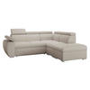ECKSOFA Boston 2RR1P, Seite: Rechts 2R+R+1P(65)+PUFAP - Silberfarben/Creme, Holz/Textil (260/230cm) - MIRJAN24