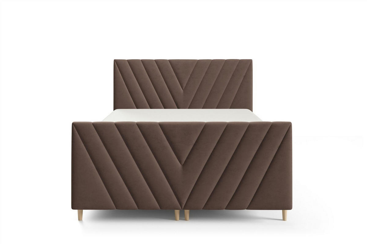 BOXBETT Carlito Premium - Braun, Holzwerkstoff/Textil (180/220cm) - Fun Möbel