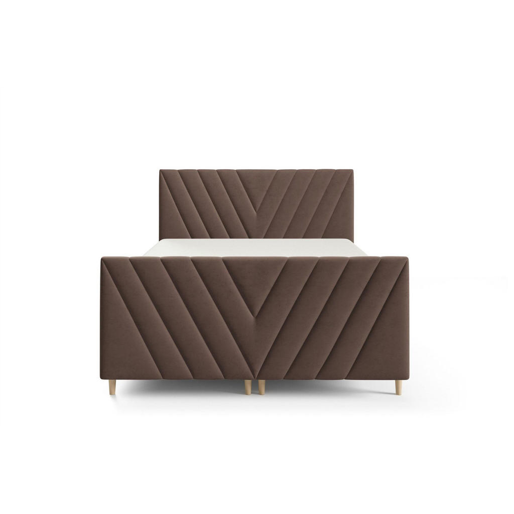 Thumbnail - Fun Möbel Boxbett, Braun, Textil, 200x200 cm, Schlafzimmer, Betten, Boxspringbetten
