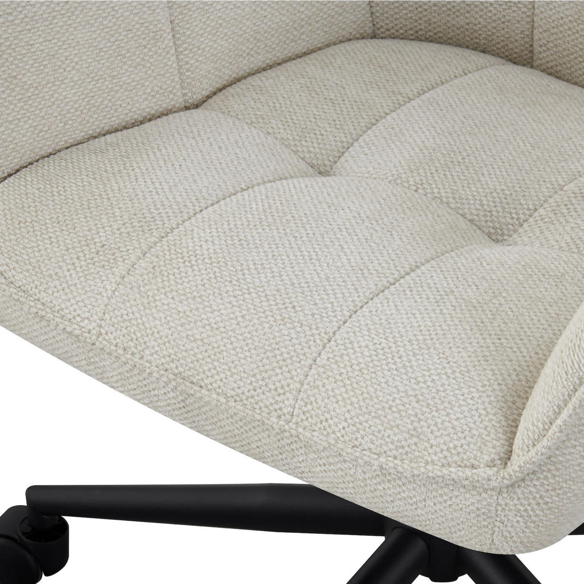 BÜROSTUHL MAX Cremeweiß höhenverstellbar 360°drehbar - Creme/Schwarz, Kunststoff/Textil (61/87/63cm) - DUBI Möbel