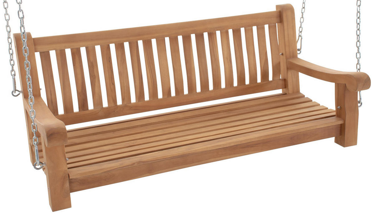 SCHAUKELBANK Muver Holz Teak Hängebank - Teakfarben, Holz (150/62/70cm) - DELUKE