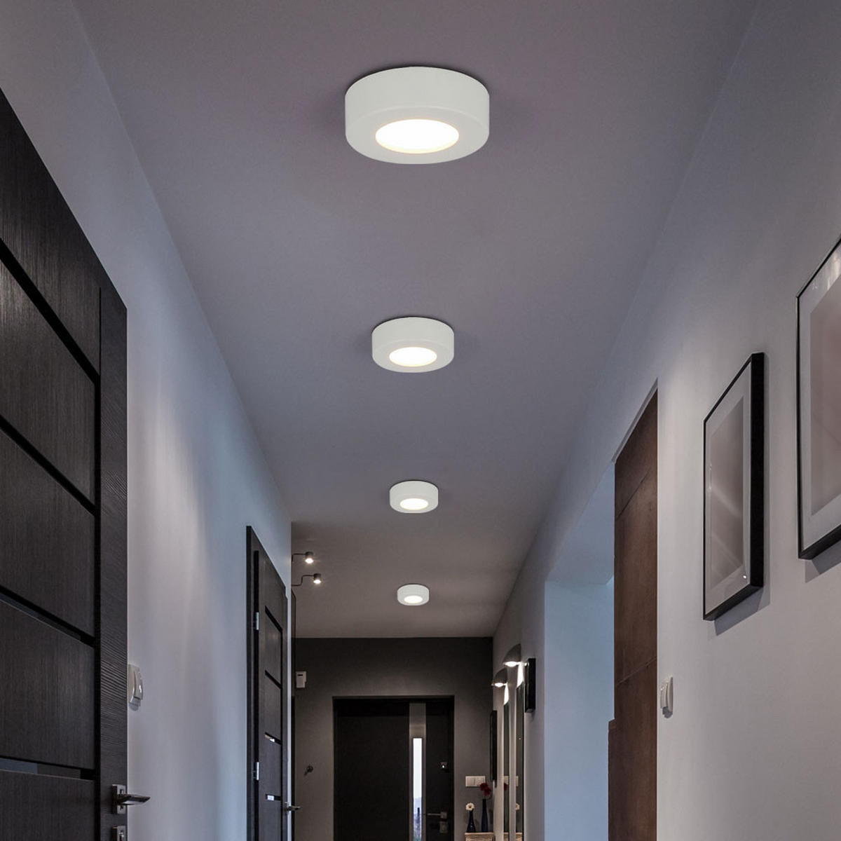 LED DECKENLEUCHTE PAULA Weiß Kunststoff - Weiß, Kunststoff (12.2/12.2/3.5cm) - Globo Lighting