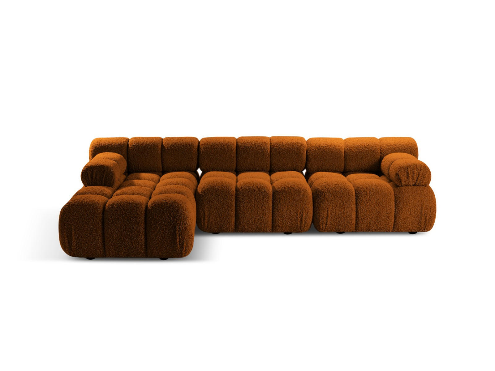 ECKSOFA modular links Bellis aus Boucle ziegelrot 4 Sitzplätze - Orange, Textil (155/282cm) - Micadoni