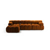 ECKSOFA modular links Bellis aus Boucle ziegelrot 4 Sitzplätze - Orange, Textil (155/282cm) - Micadoni